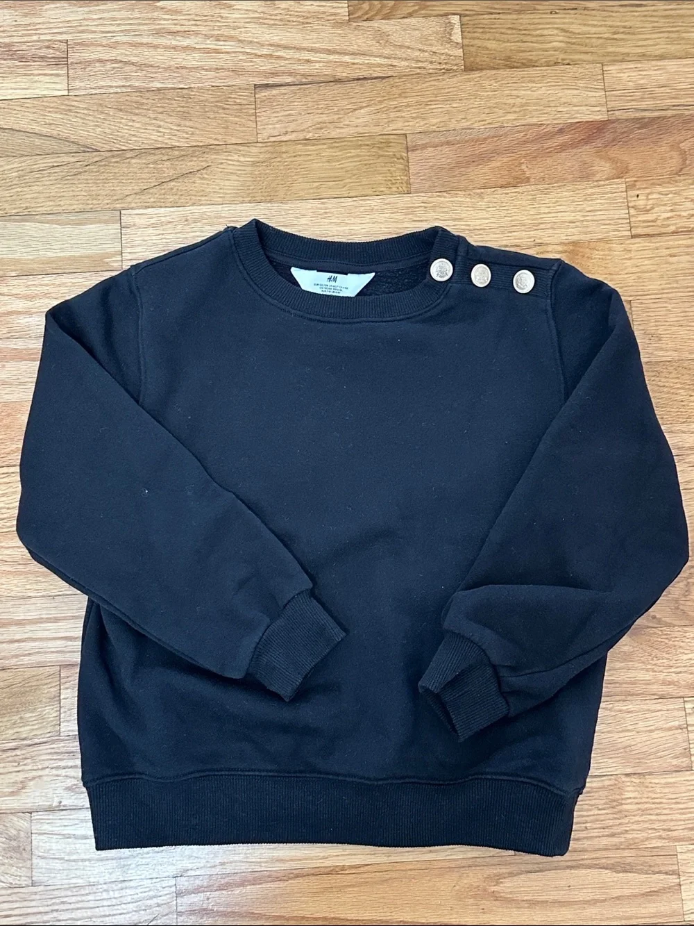 Girls Black Crew Neck Sweatshirt